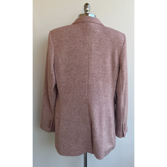 NEW EXPRESS KNIT BlAZER KNIT KIT PINK ONE BUTTON BLAZER SZ XL - Picture 2 of 9